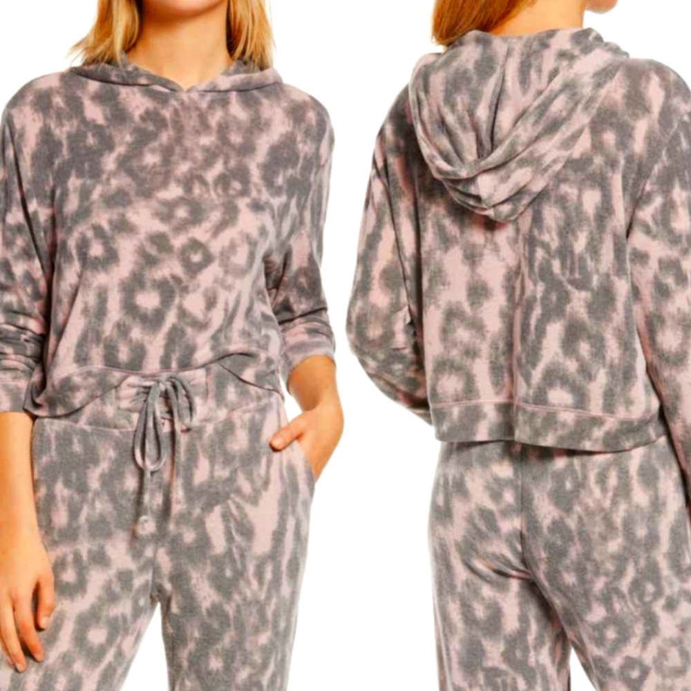 Blank NYC Leopard Hooded sweatshirt